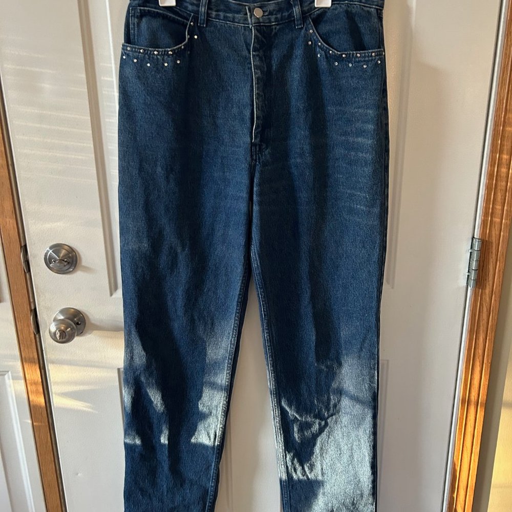 Women's Plus Vintage Fancy Ass Straight Leg Jeans Size 20 Bling Y2K Embellished